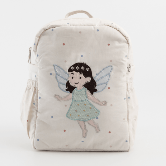 Fairy Whispers Personalised School Bag, Hand-Embroidered
