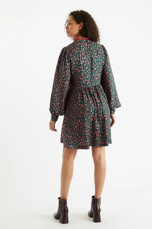 Louche Zura Mushroom Magic Print Long Sleeve Mini Dress