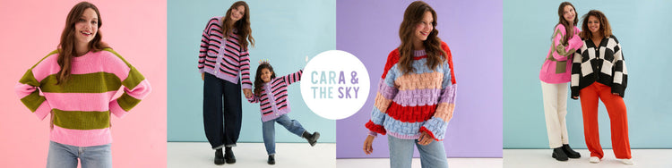 Cara & The Sky colourful British-made knitwear collection