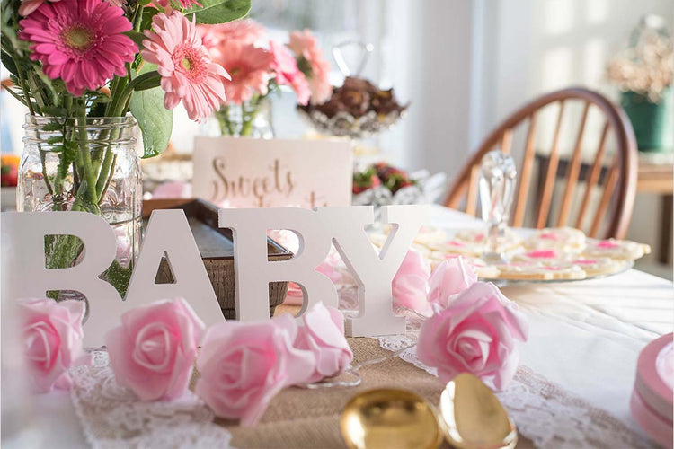 Baby shower celebration with flowers and decorations for Forever Lily