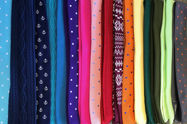 Frederick Thomas men's knitted ties in a range of colours and patterns