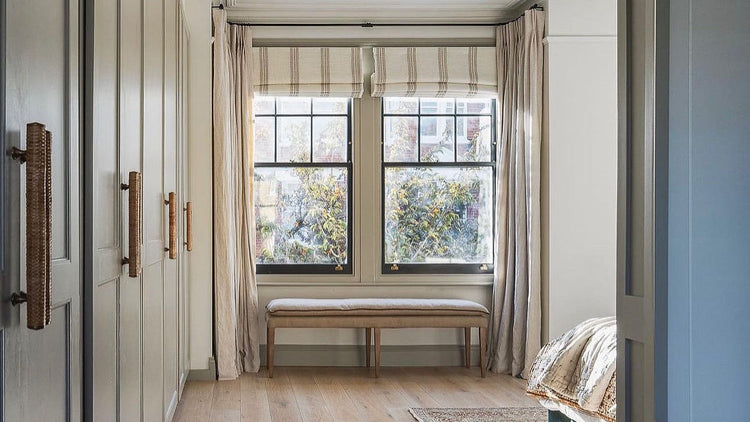 Home Luxe Co rattan cabinet handles on fitted bedroom wardrobes