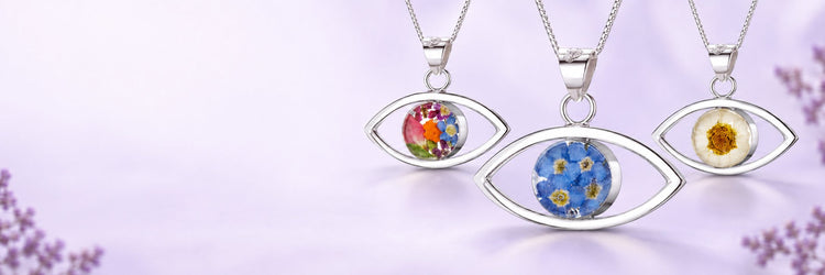 Shrieking Violet sterling silver jewellery handmade with real flowers