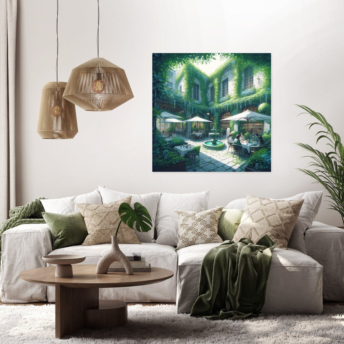 Secluded Summer Courtyard Canvas