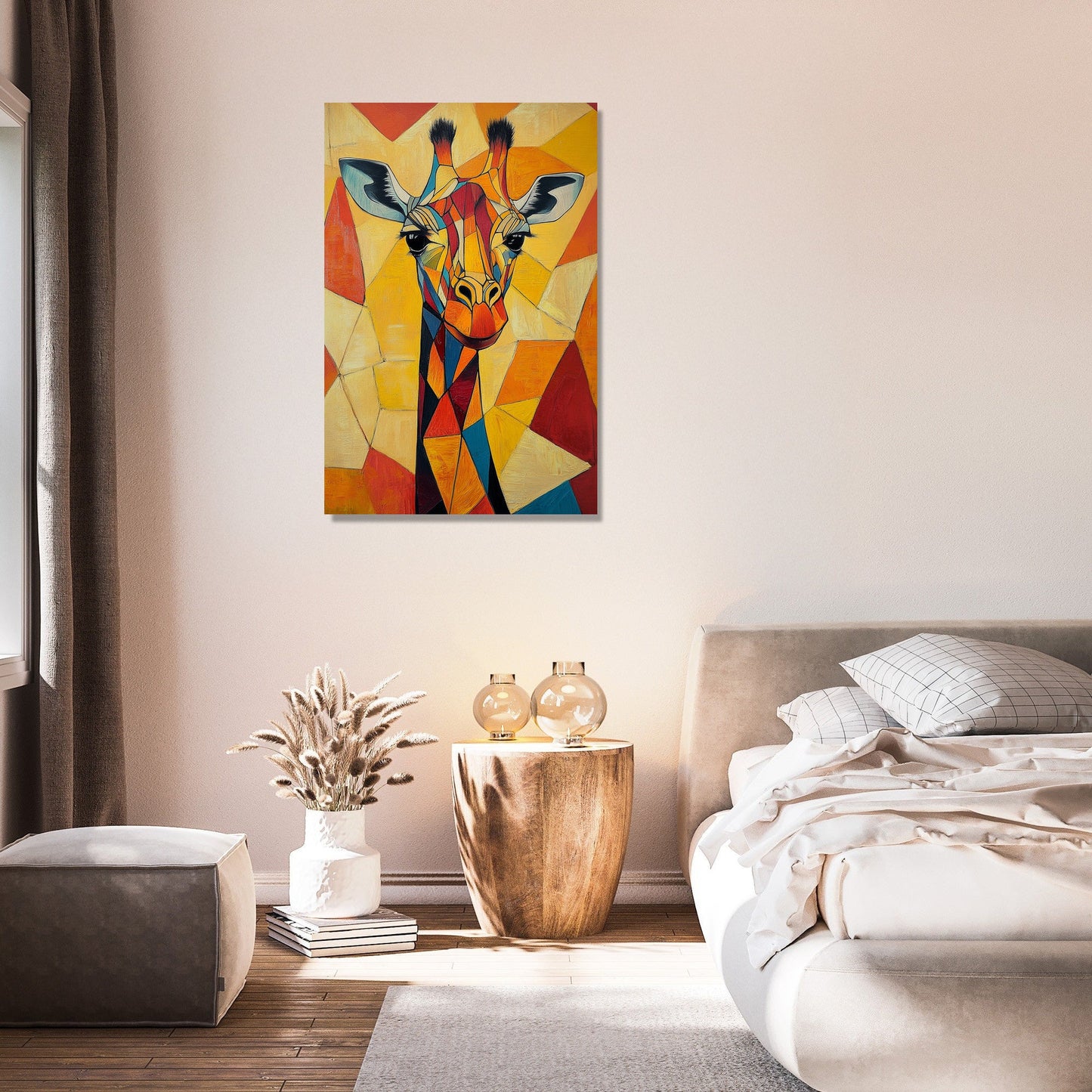 Geometric Giraffe Canvas