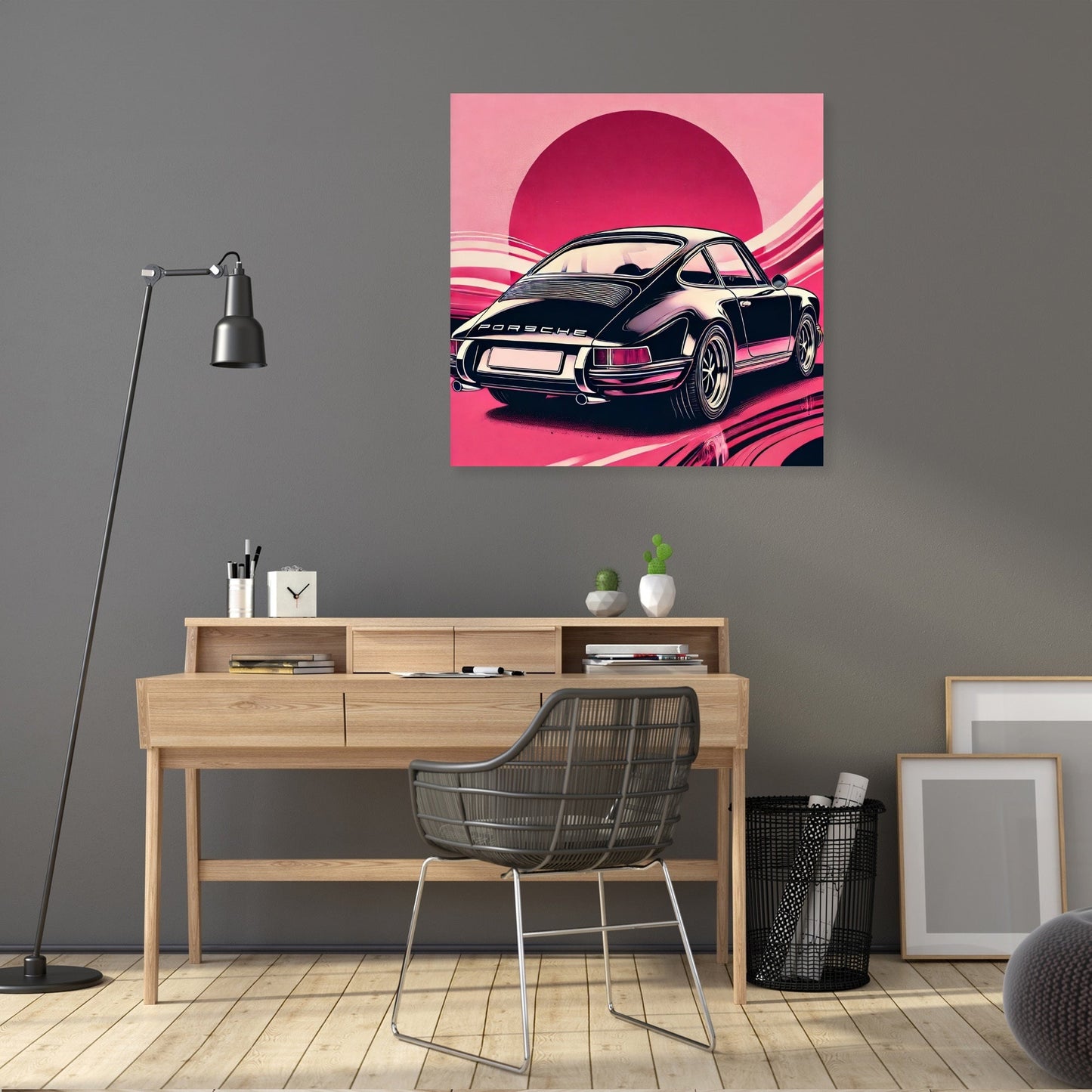 Modern Black Porsche Canvas