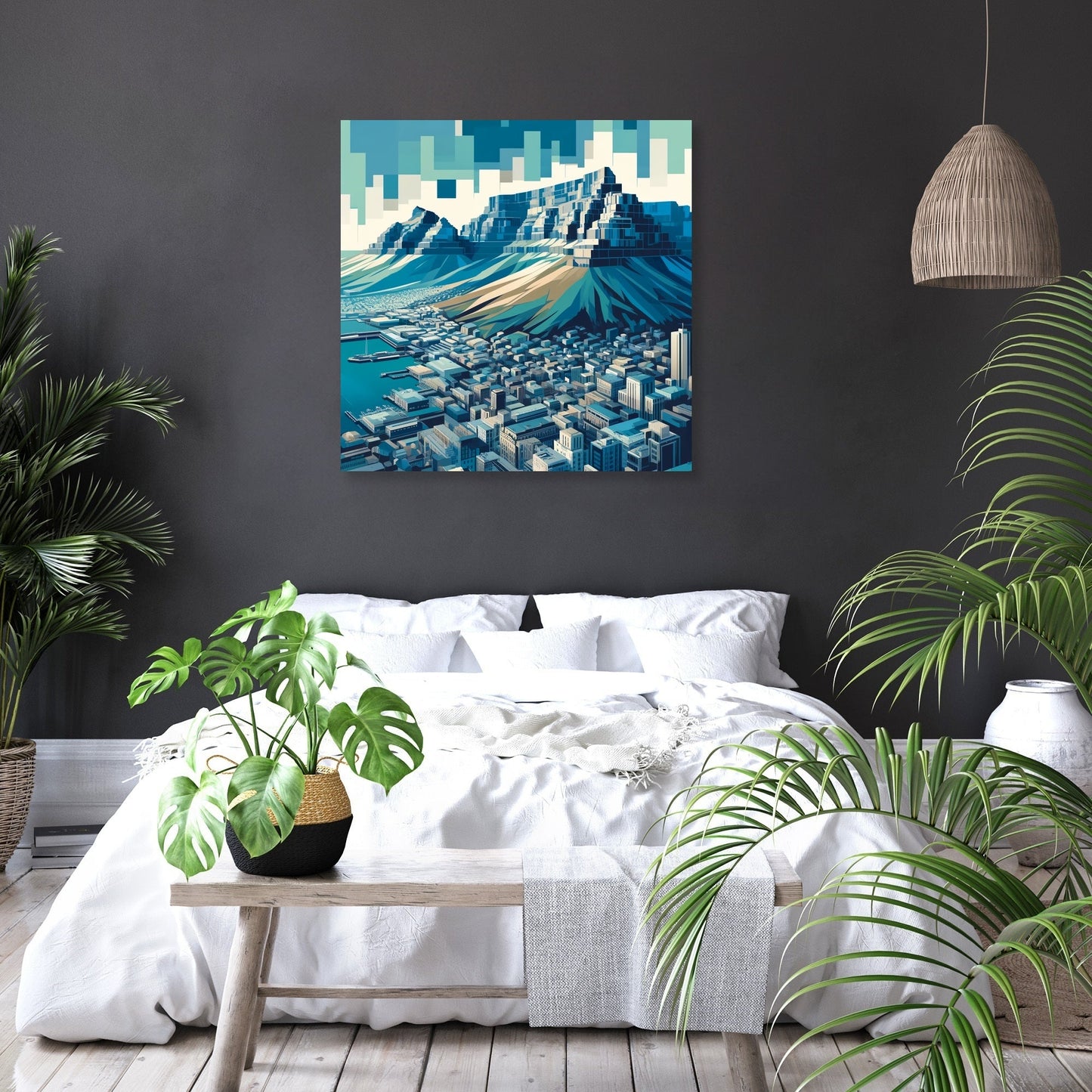 Table Mountain Cubist Canvas