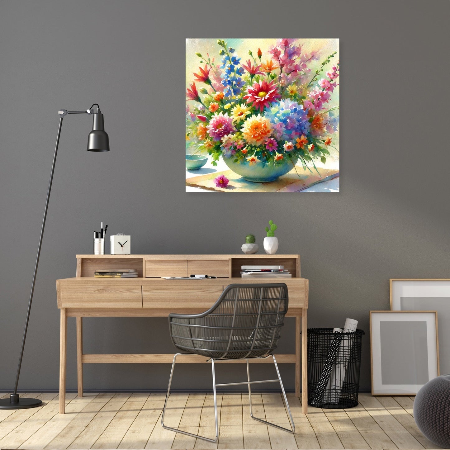 Vibrant Ikebana Canvas