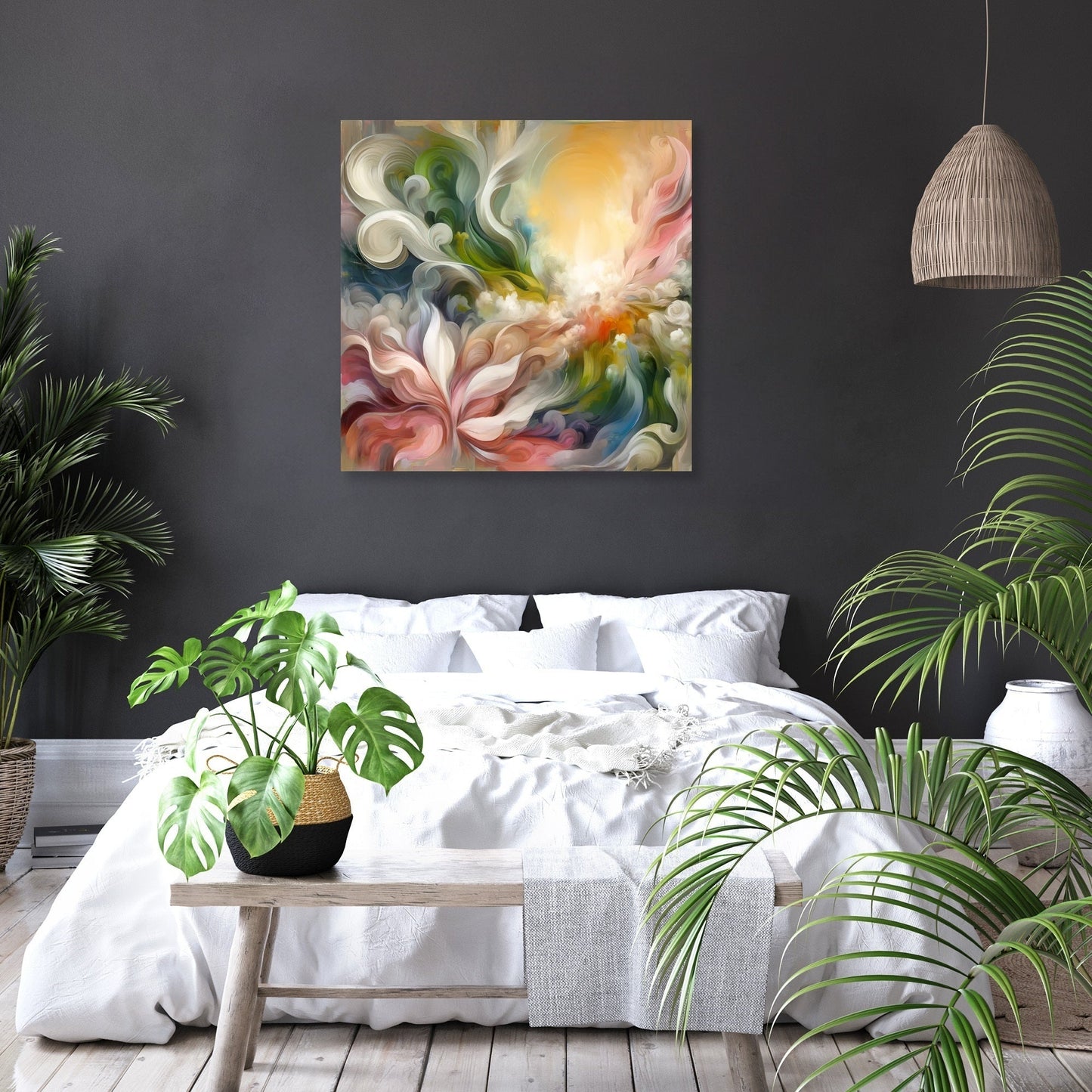 Spring Renewal Abstract Canvas