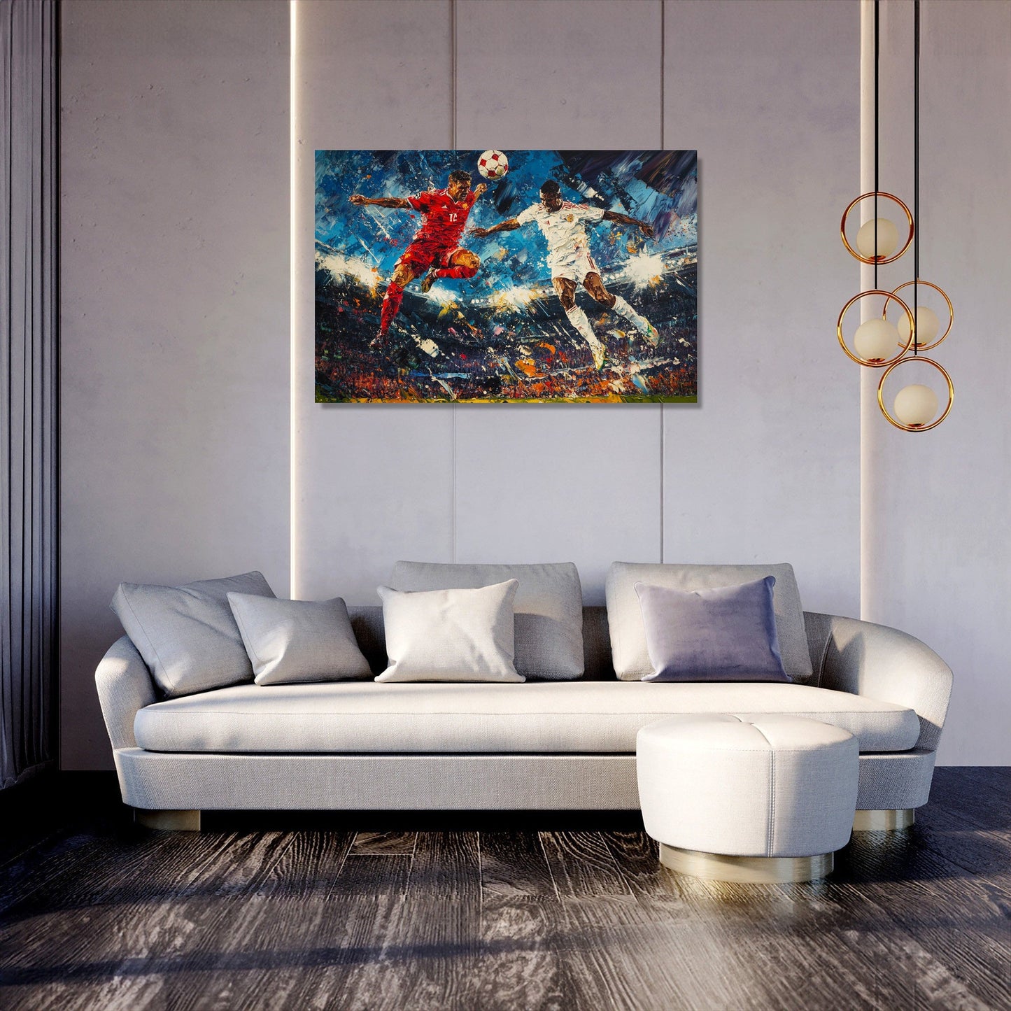 Football Aerial Duel Canvas