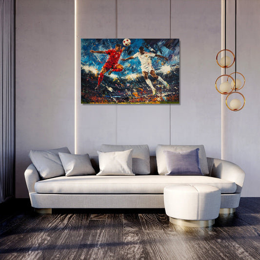Football Aerial Duel Canvas