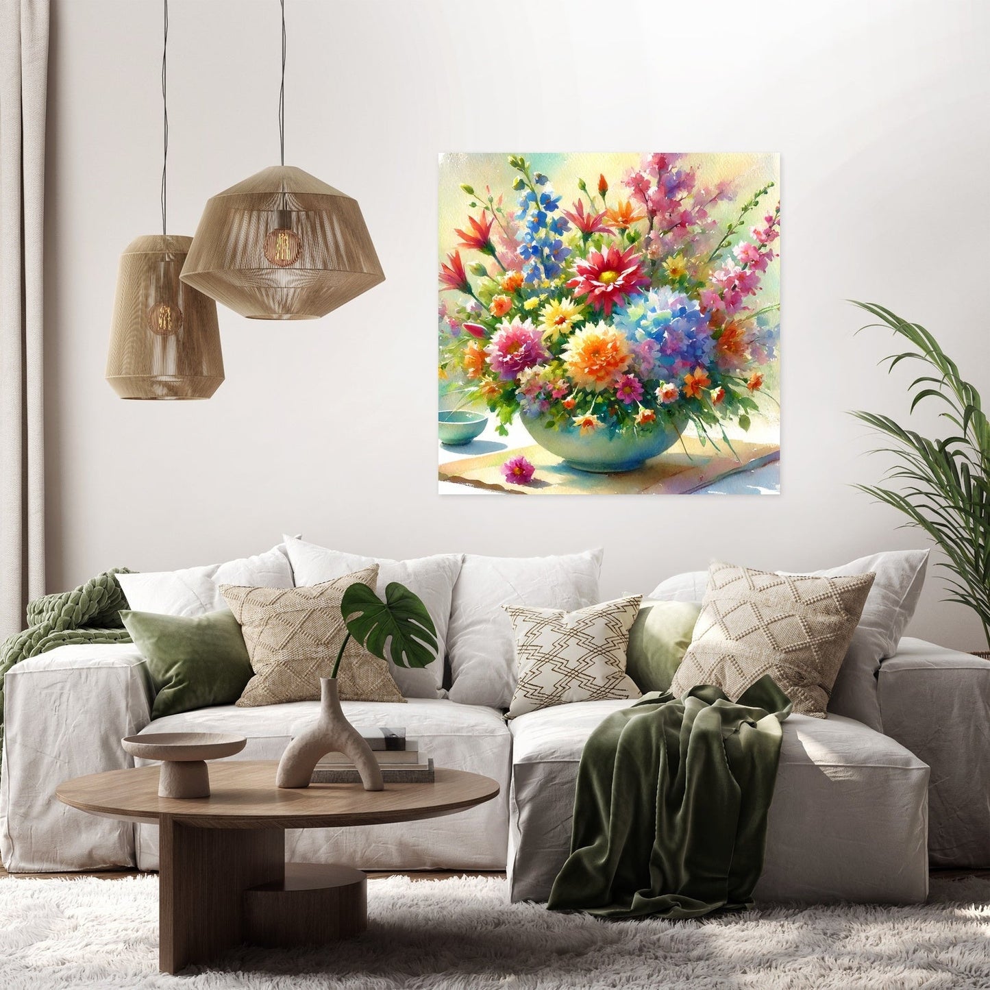 Vibrant Ikebana Canvas
