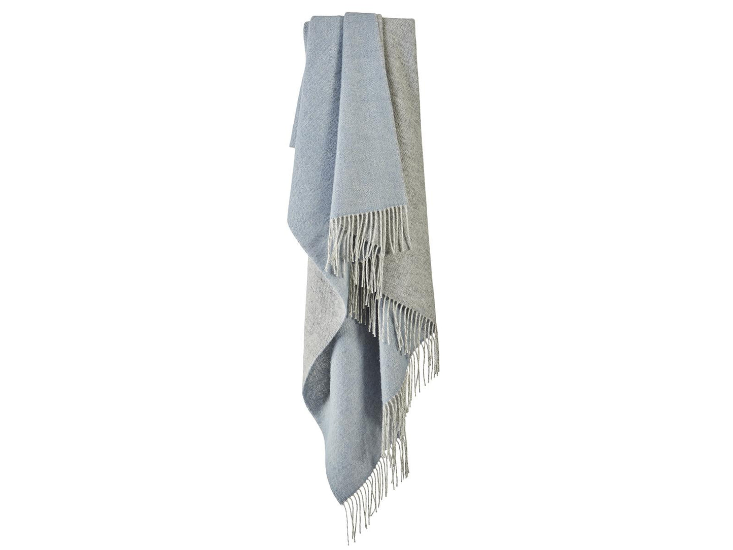 Dartmoor Reversible Pure New Wool Throw - Blue Mist