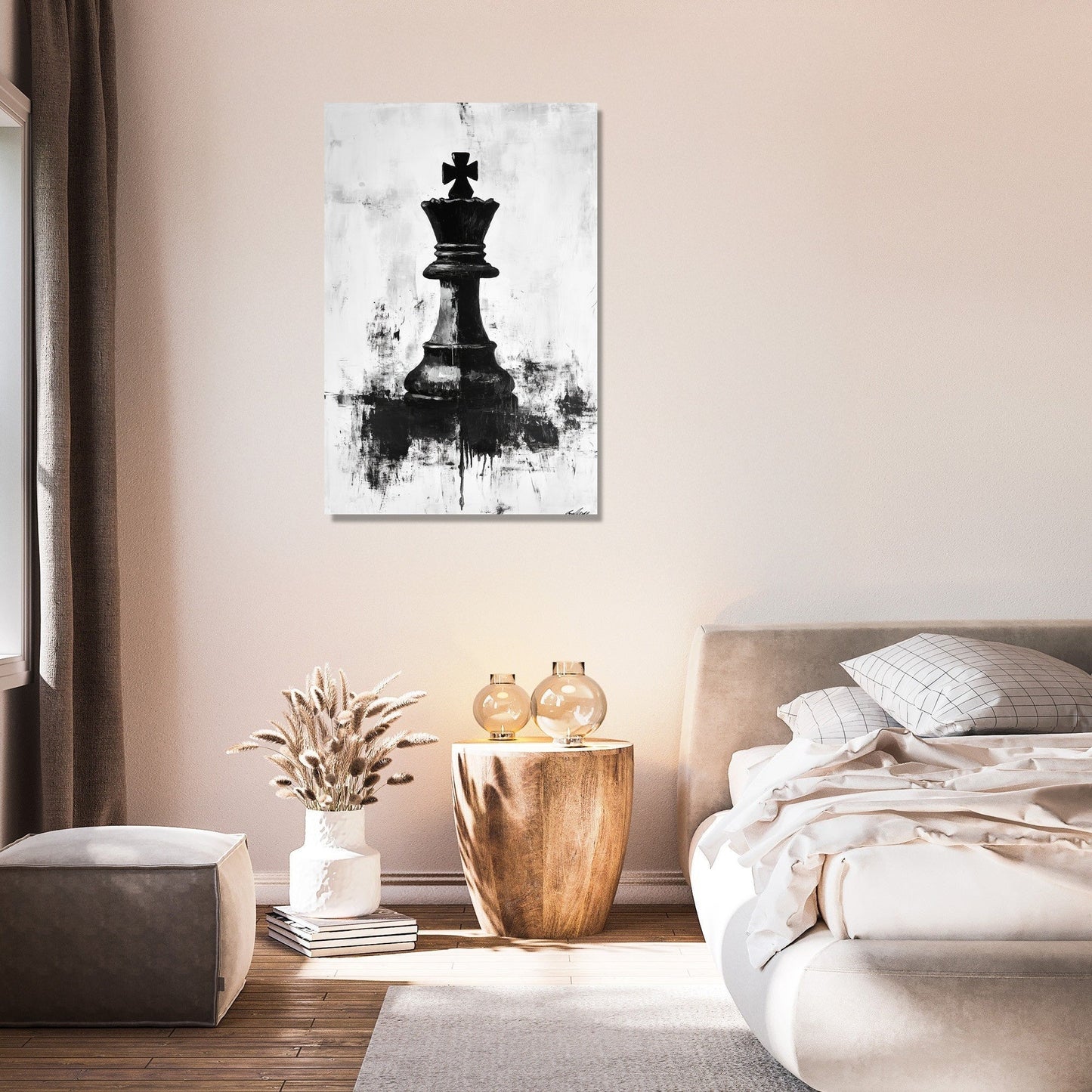 Chessboard Contemplation Canvas