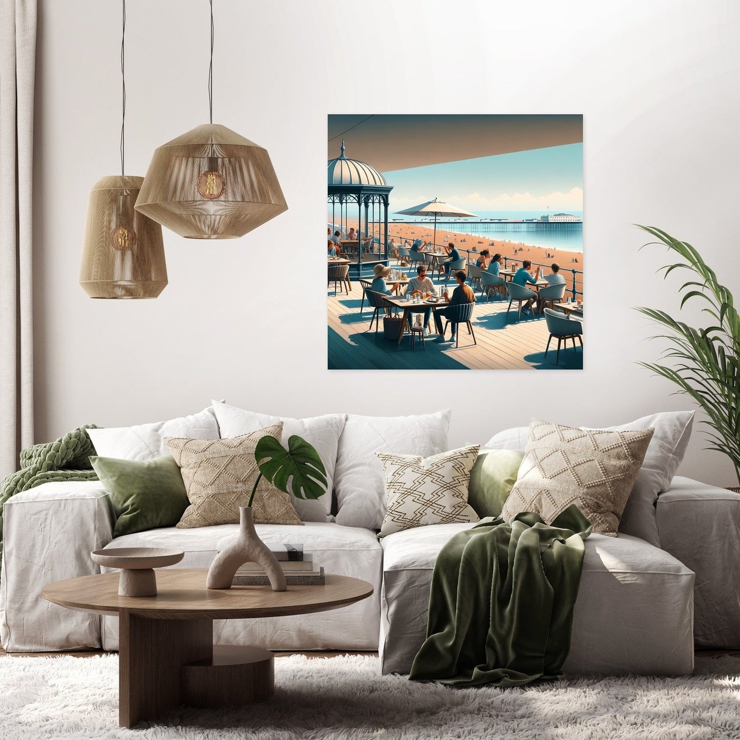 Contemporary Brighton Café Canvas