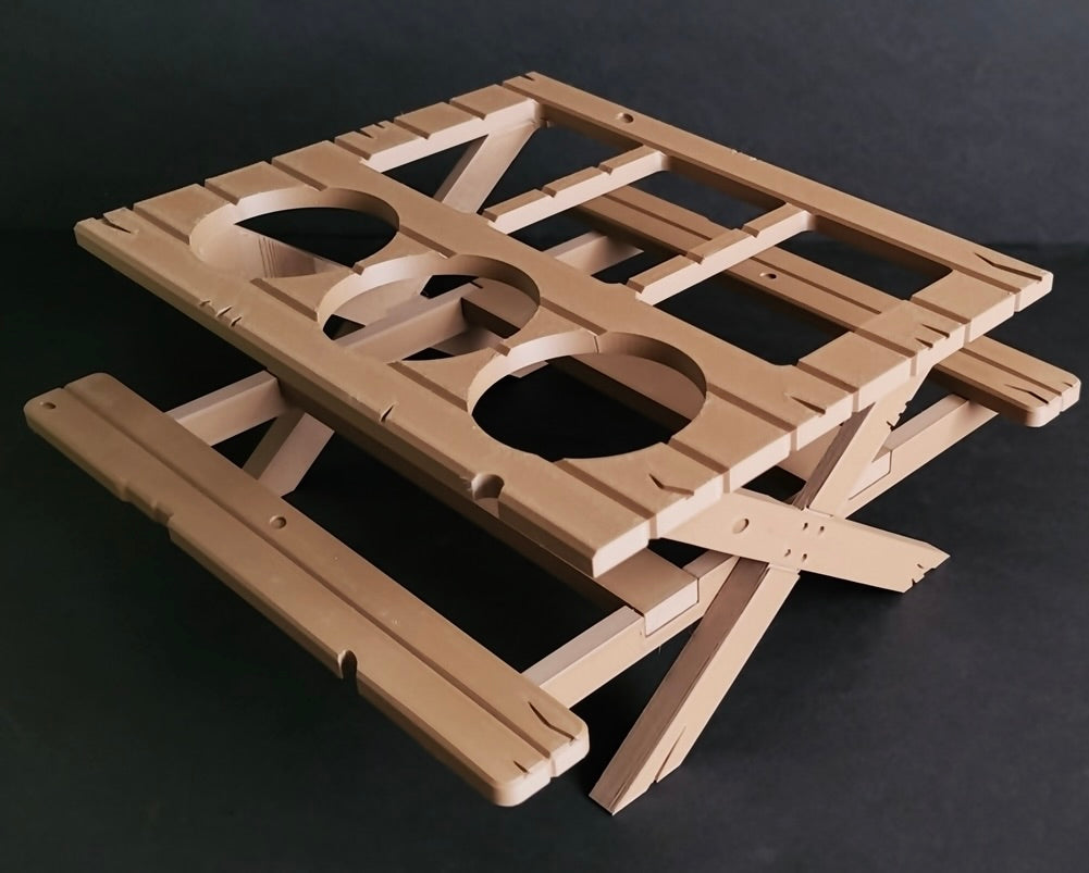 BBQ Picnic Table Sauce and Spice Rack | BBQ Gift | Garden Decor | BBQ Utilities | Outdoor Dining | Optional Dipping & Olive Pots | Gift For Dad