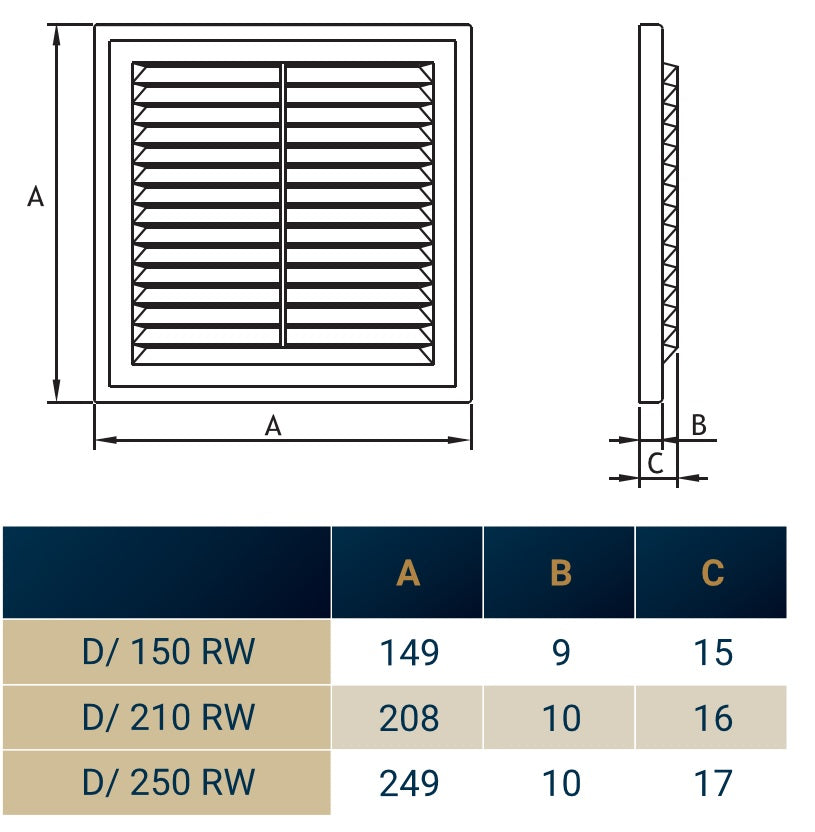 Louvre Vent D/150RW Classic 150mm