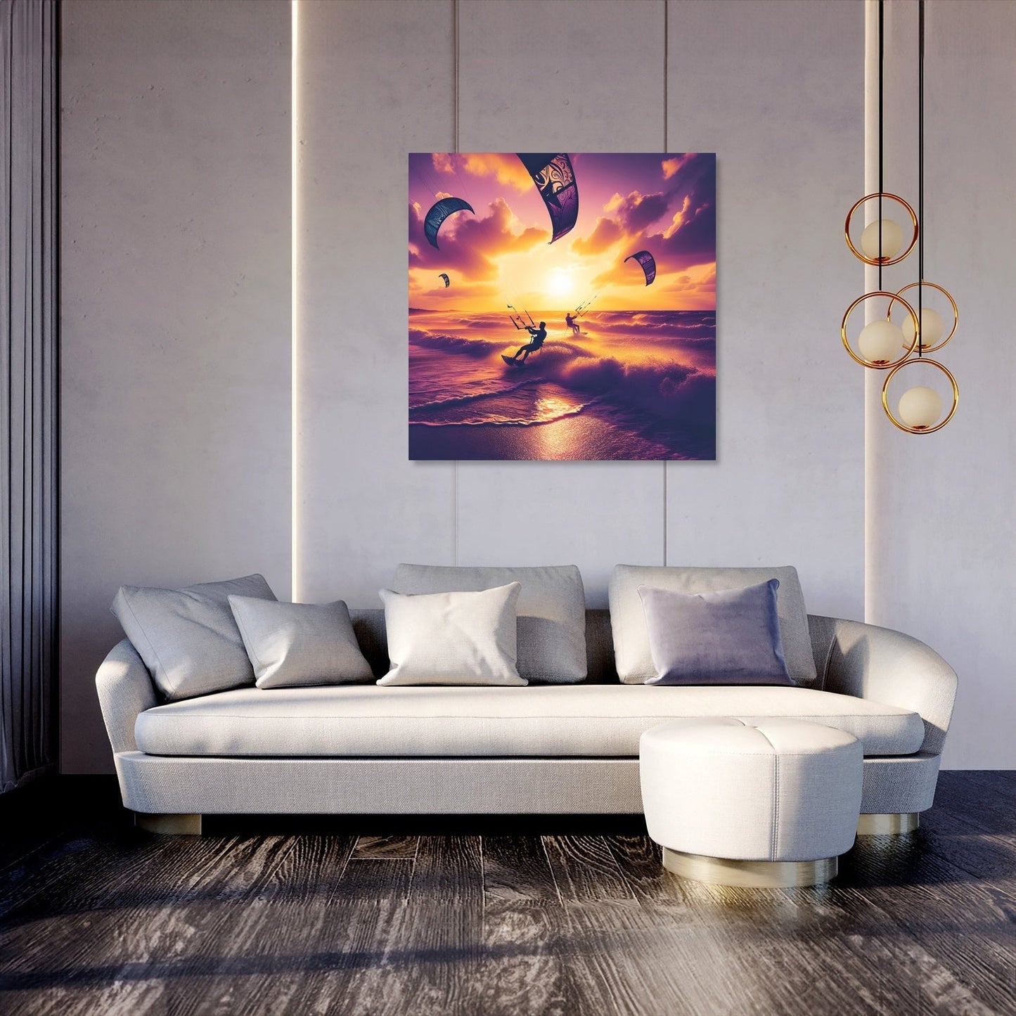 Summer Dusk Kitesurf Canvas