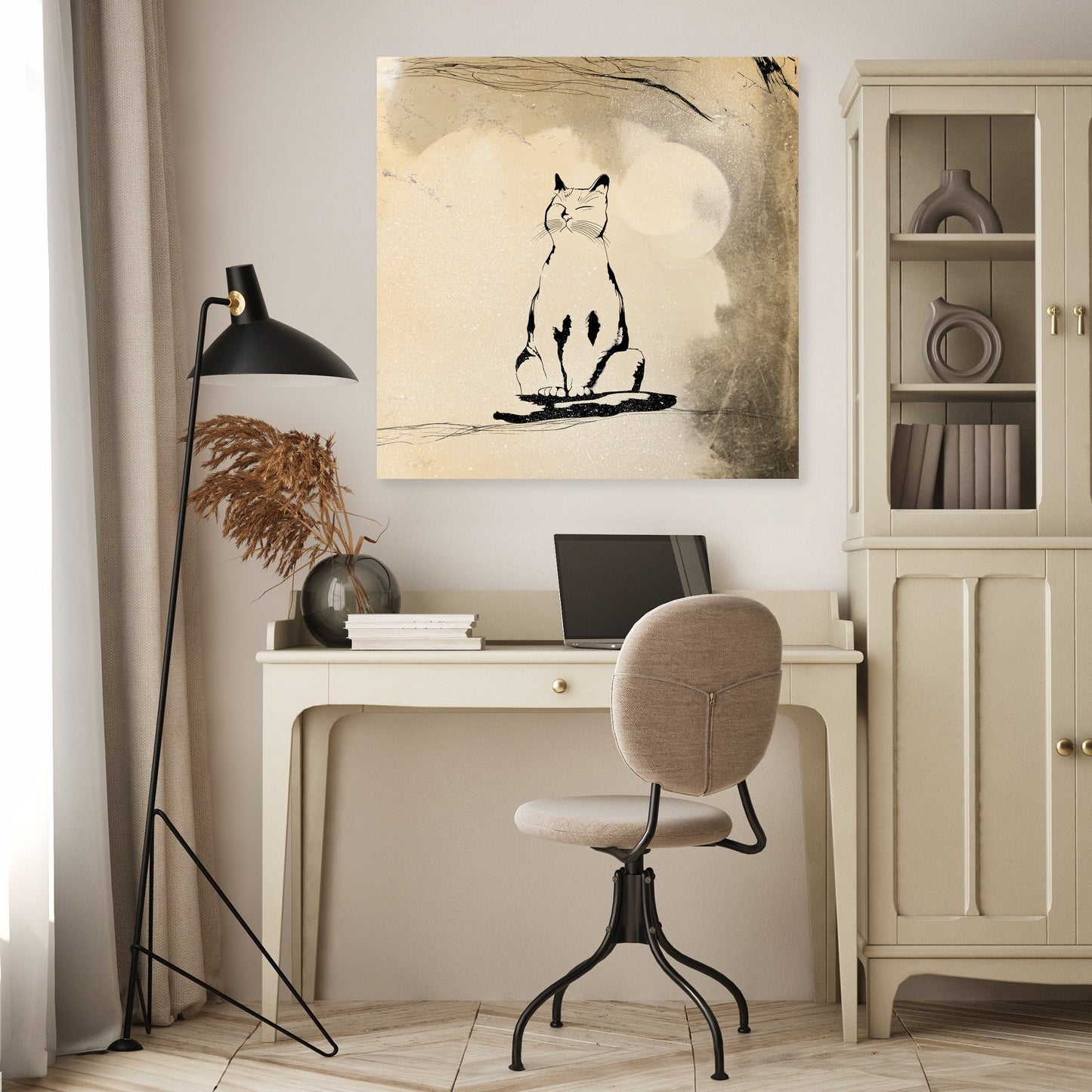 Meditating Cat Canvas