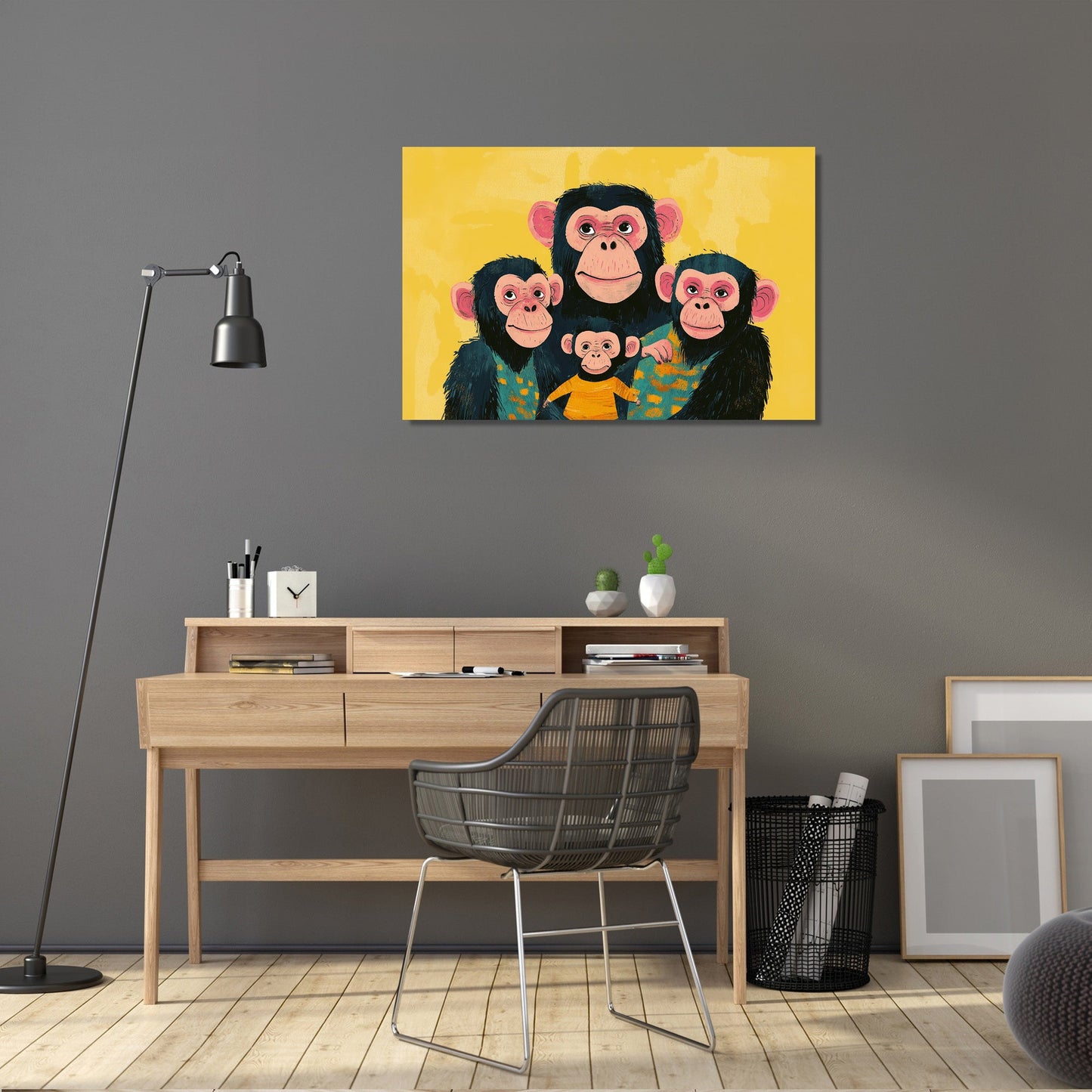 Chimpanzee Family Canvas