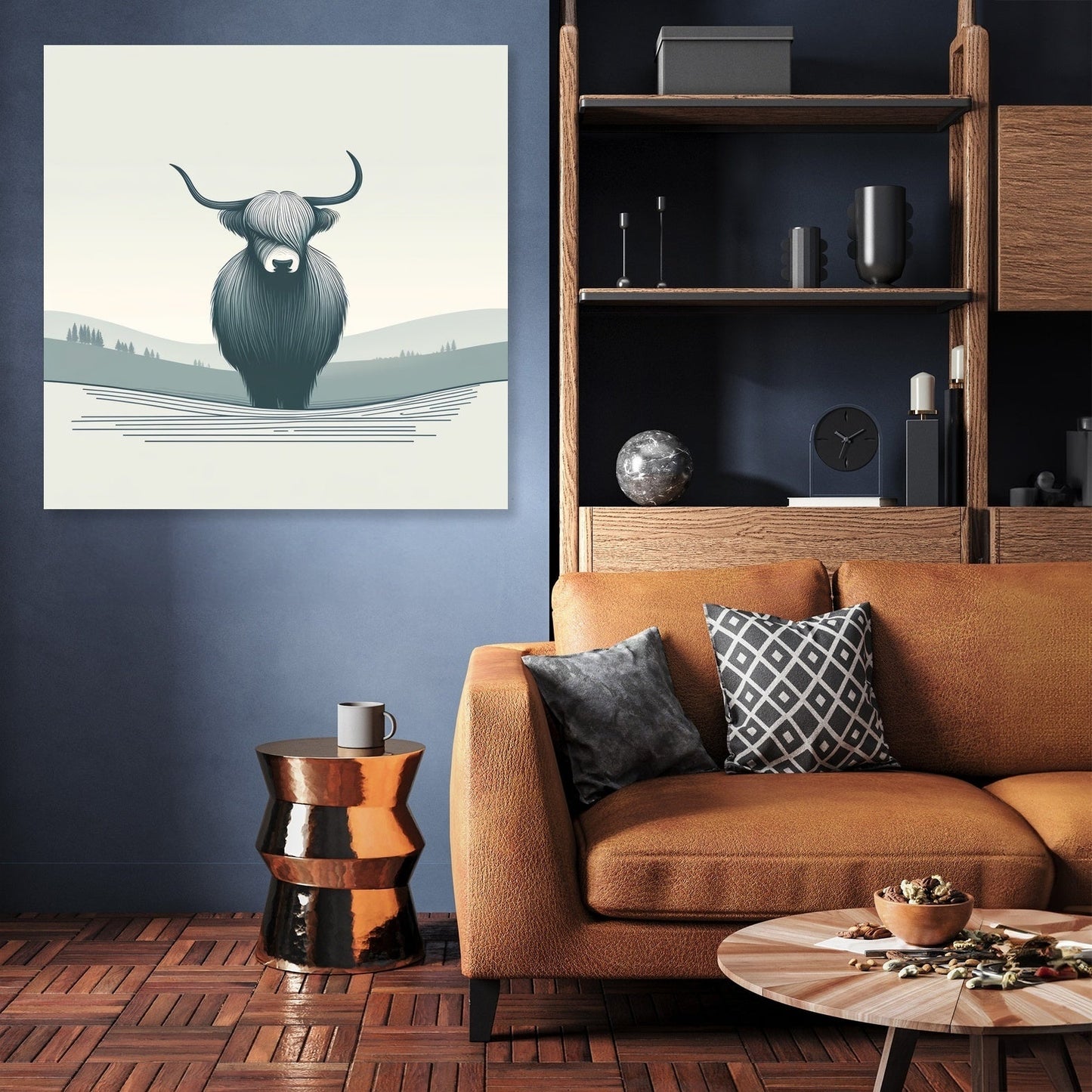 Serene Highland Cow Canvas
