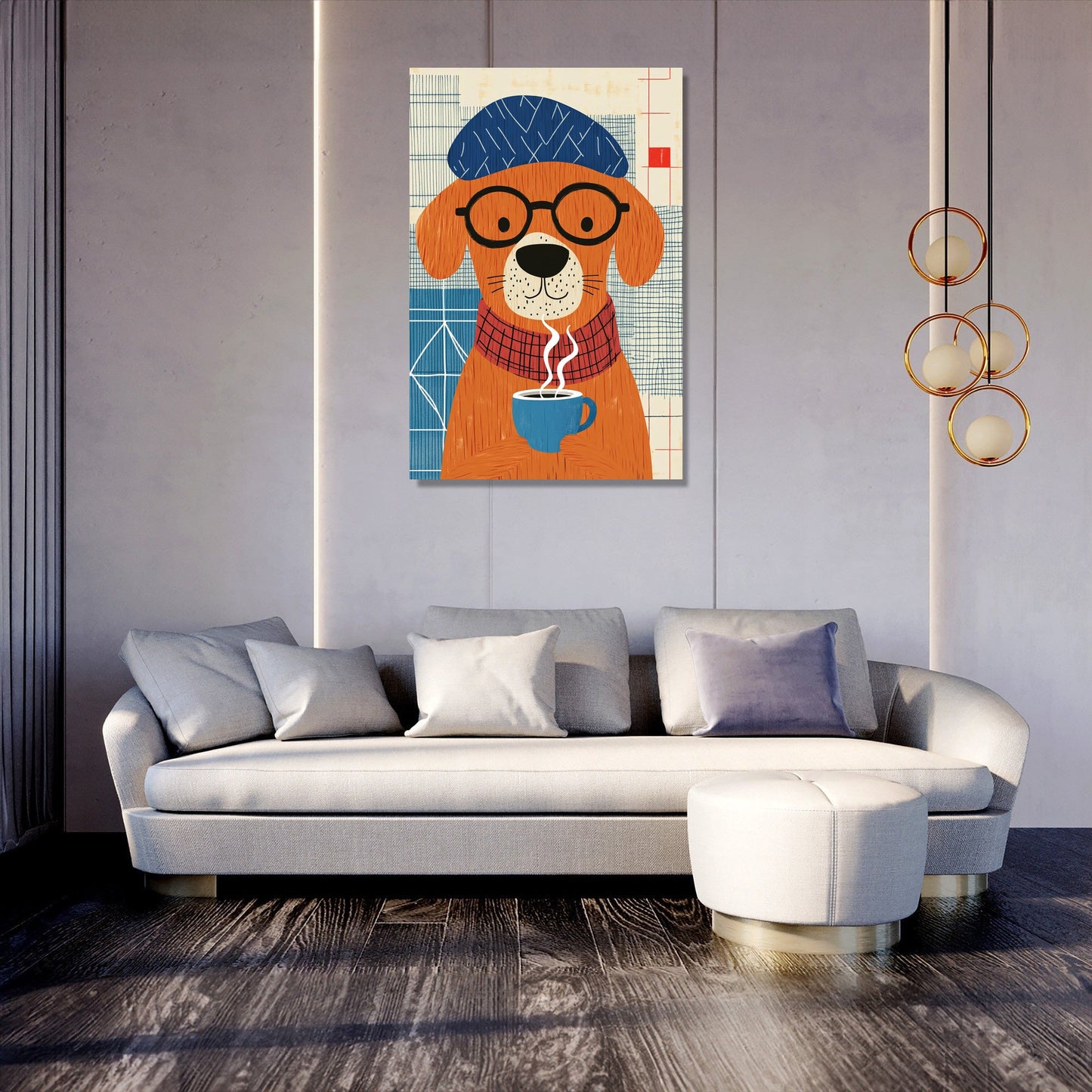 Coffee Break Dog Canvas