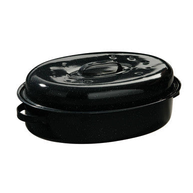 Carvara Black Enamel Large Casserole Dish
