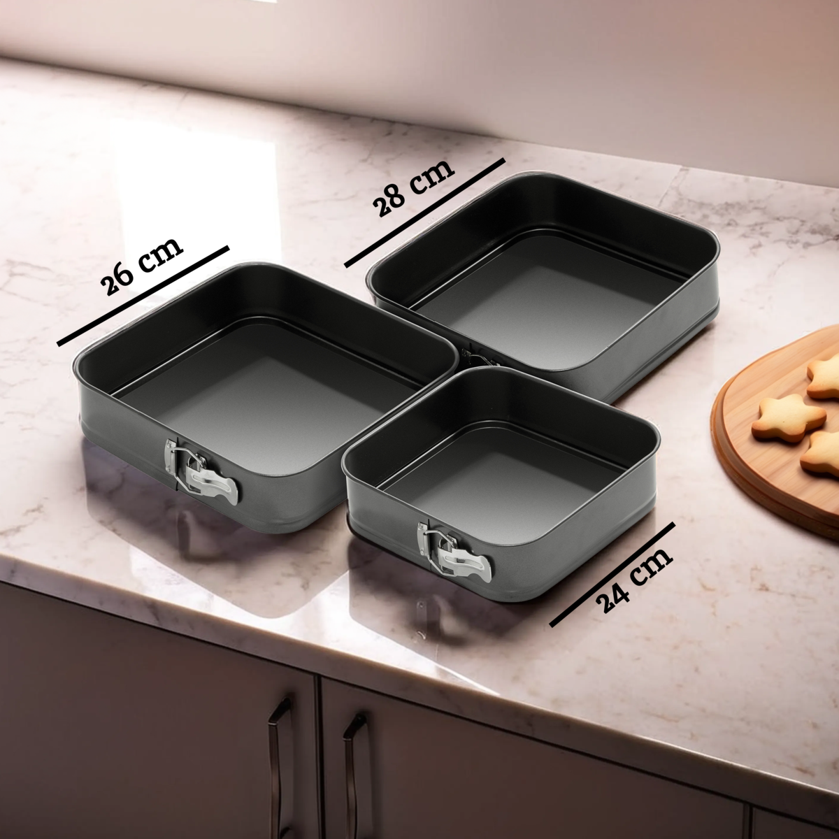 Set Of Three Spring Form Cake Tin