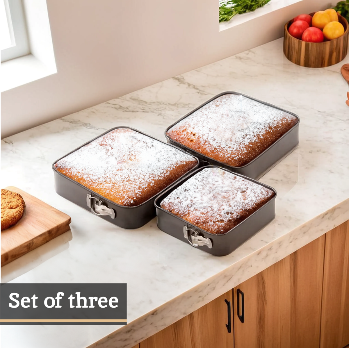 Set Of Three Spring Form Cake Tin