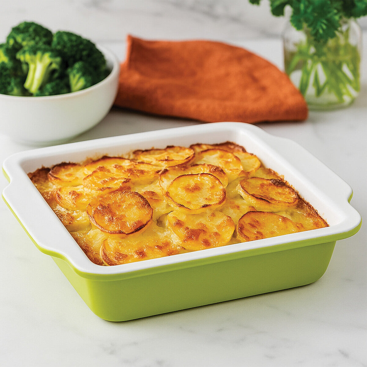 Lime Green Square Baking Dish | Ecocook