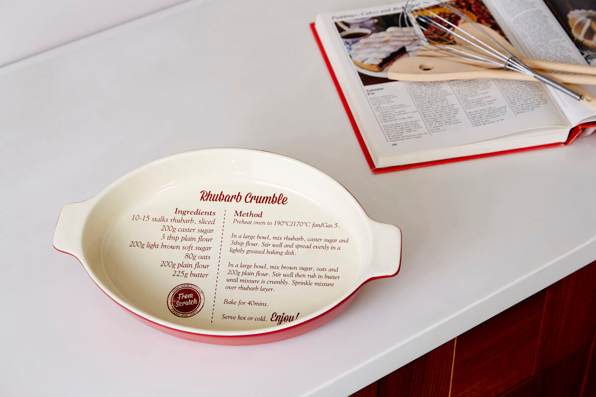 Red Stoneware Oval Baking Dish | From Scratch