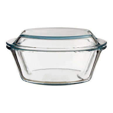 Large Round Glass Casserole Dish
