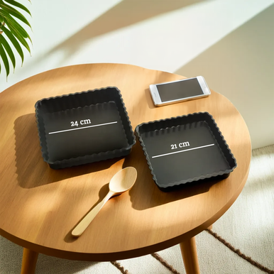 From Scratch Set Of Two Fluted Quiche Flan Tins