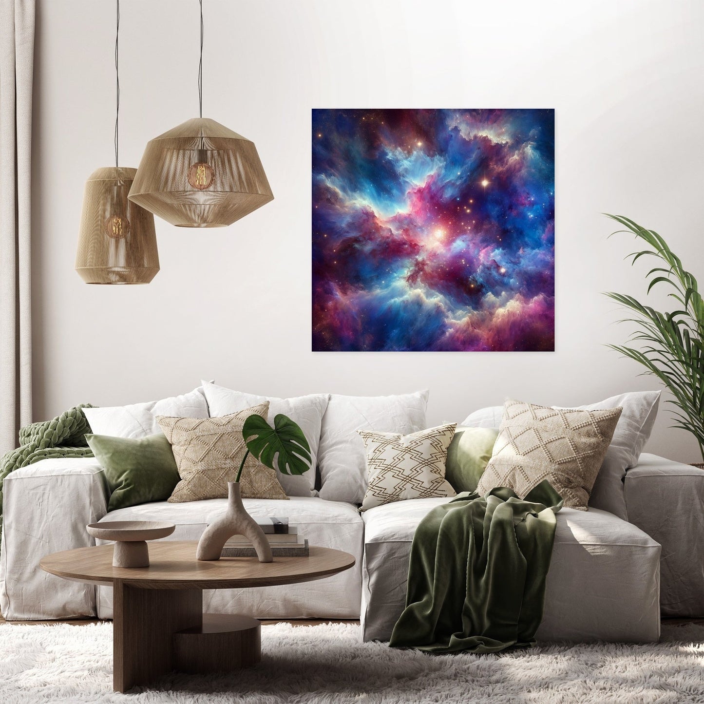 Starry Nebula Artwork Canvas