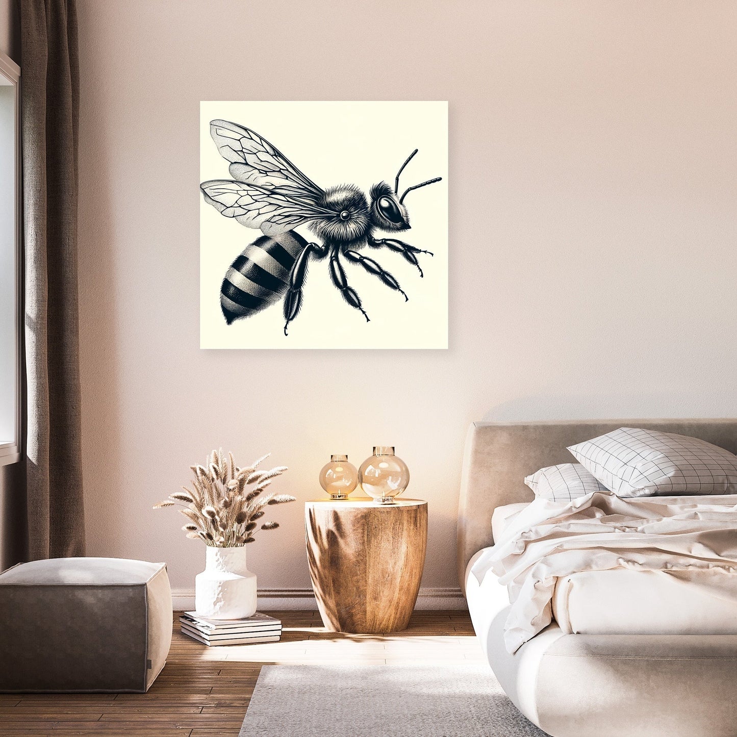 Vintage Bee Anatomy Illustration Canvas
