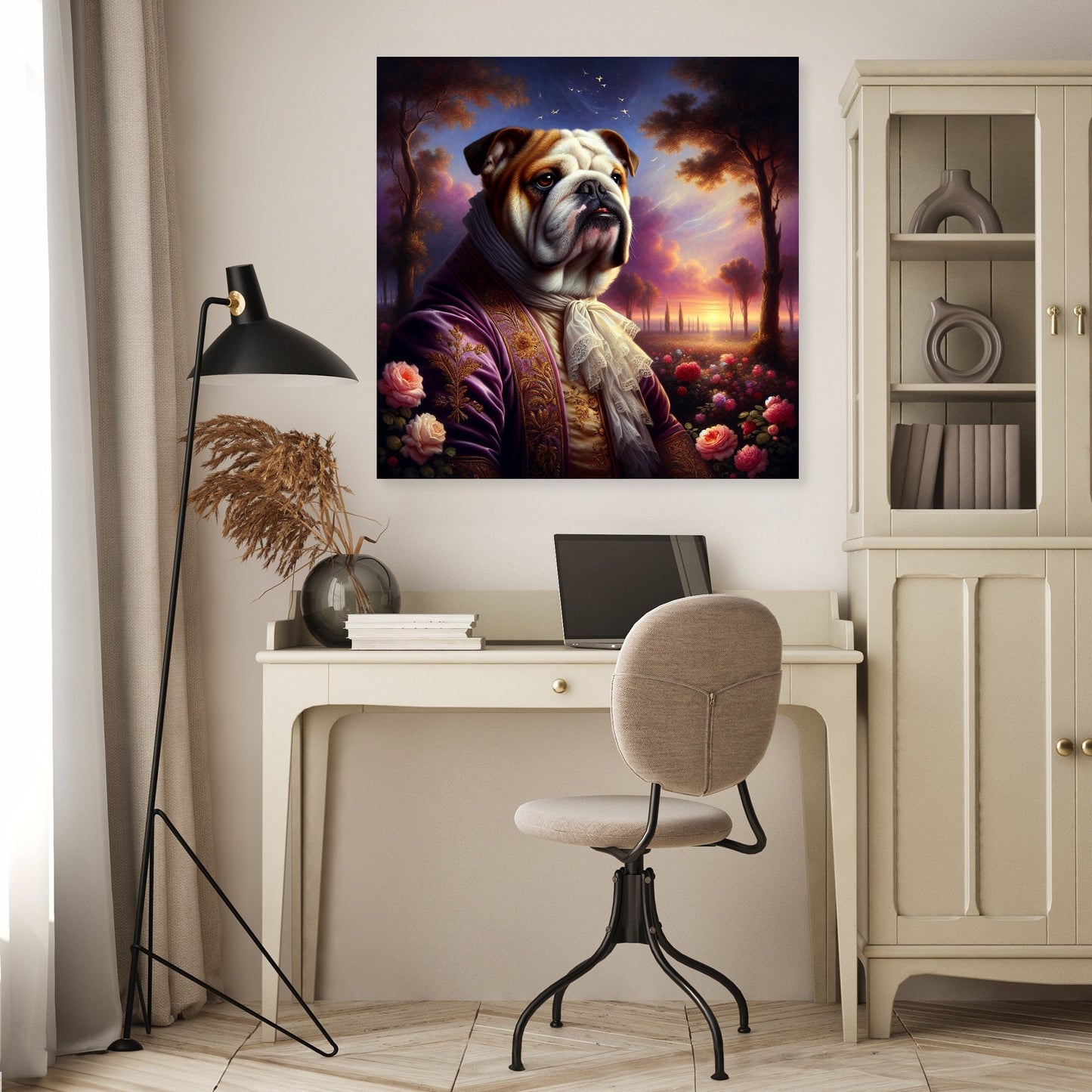 Regal Bulldog Twilight Canvas
