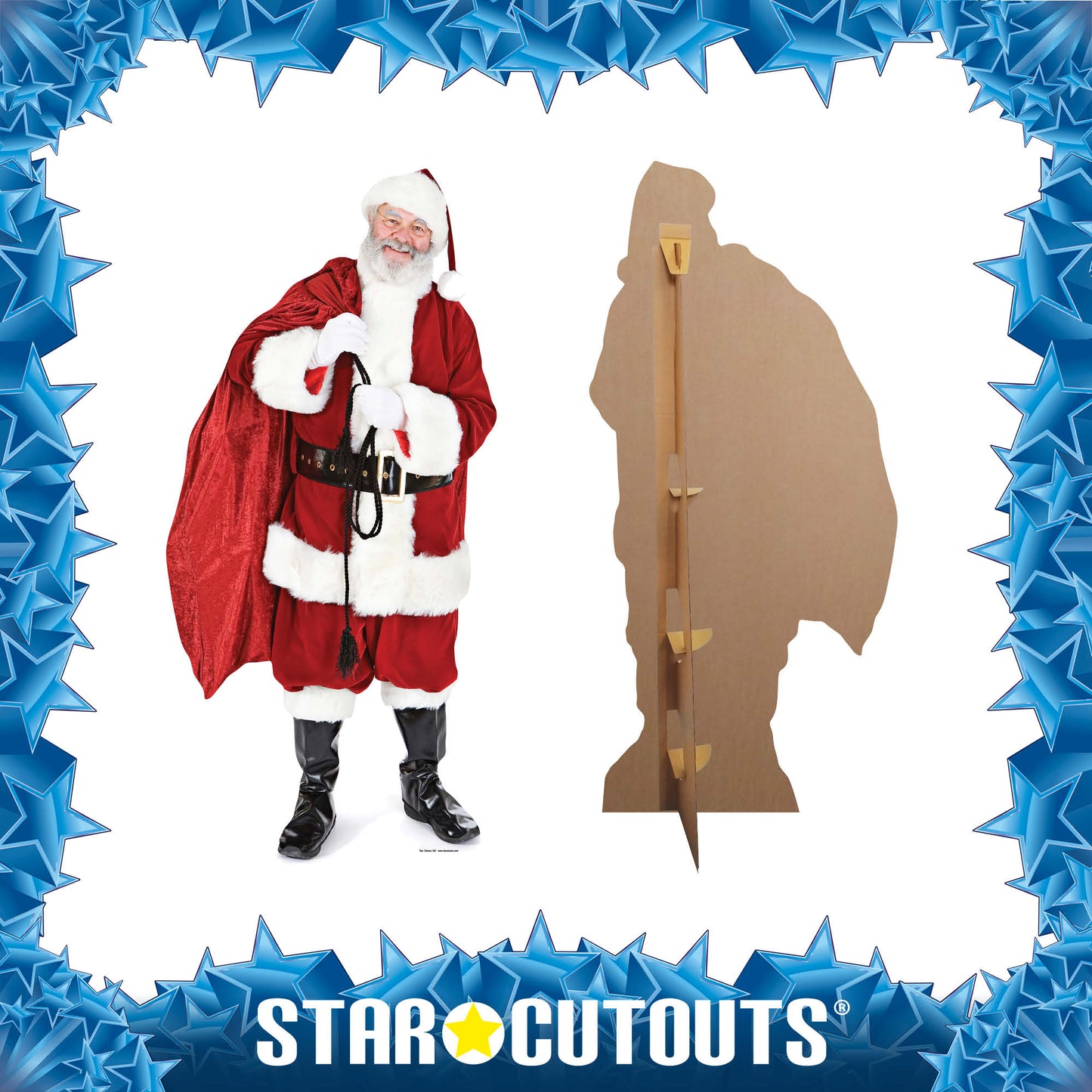 SC014 Santa Claus Father Christmas with Sack of Toys Cardboard Cut Out Height 188cm
