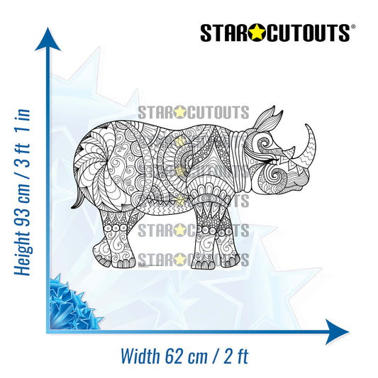 SCC015 Rhino Relax Colour Craft & Keep Cardboard Cut Out Height 93cm