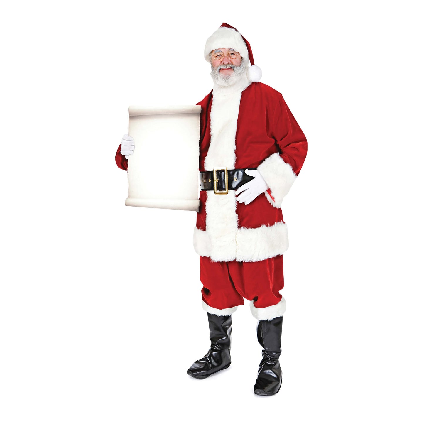 SC015  Santa Claus Father Christmas with Small Sign Cardboard Cut Out Height 180cm