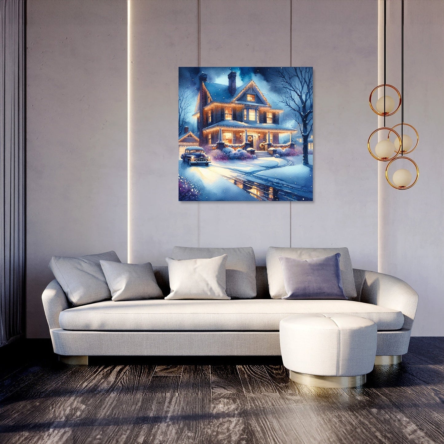 Melancholic Winter Night Canvas