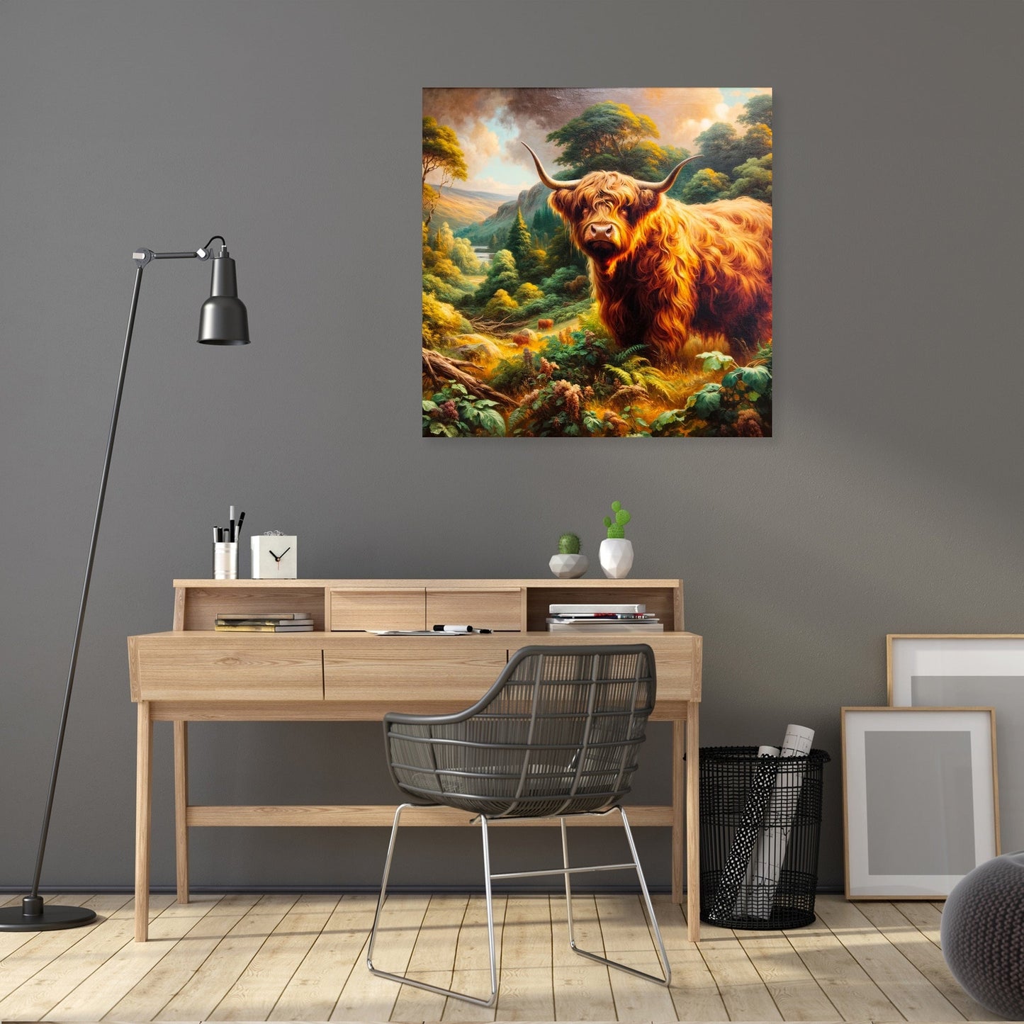 Victorian Highland Cow Majesty Canvas