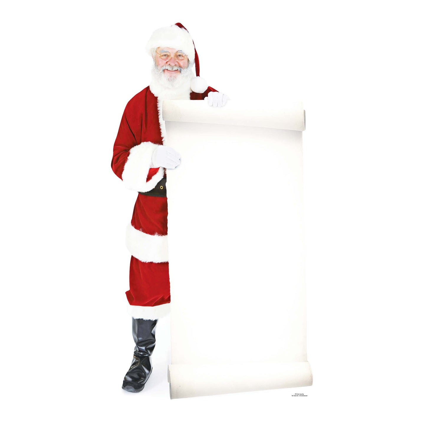 SC016  Santa Claus Father Christmas with Large Sign Cardboard Cut Out Height 180cm