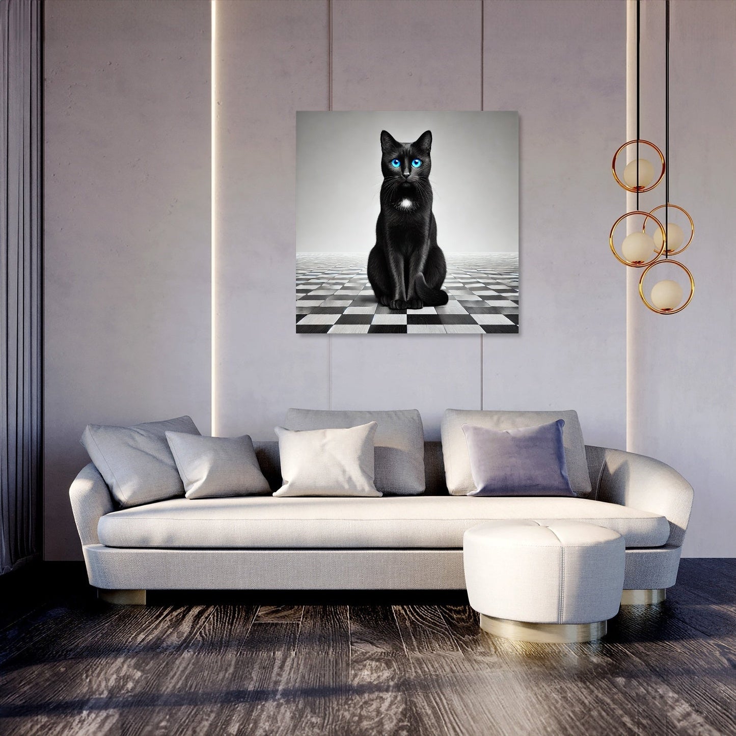 Midnight Blue Gaze Canvas