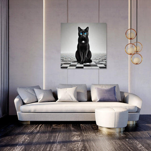 Midnight Blue Gaze Canvas