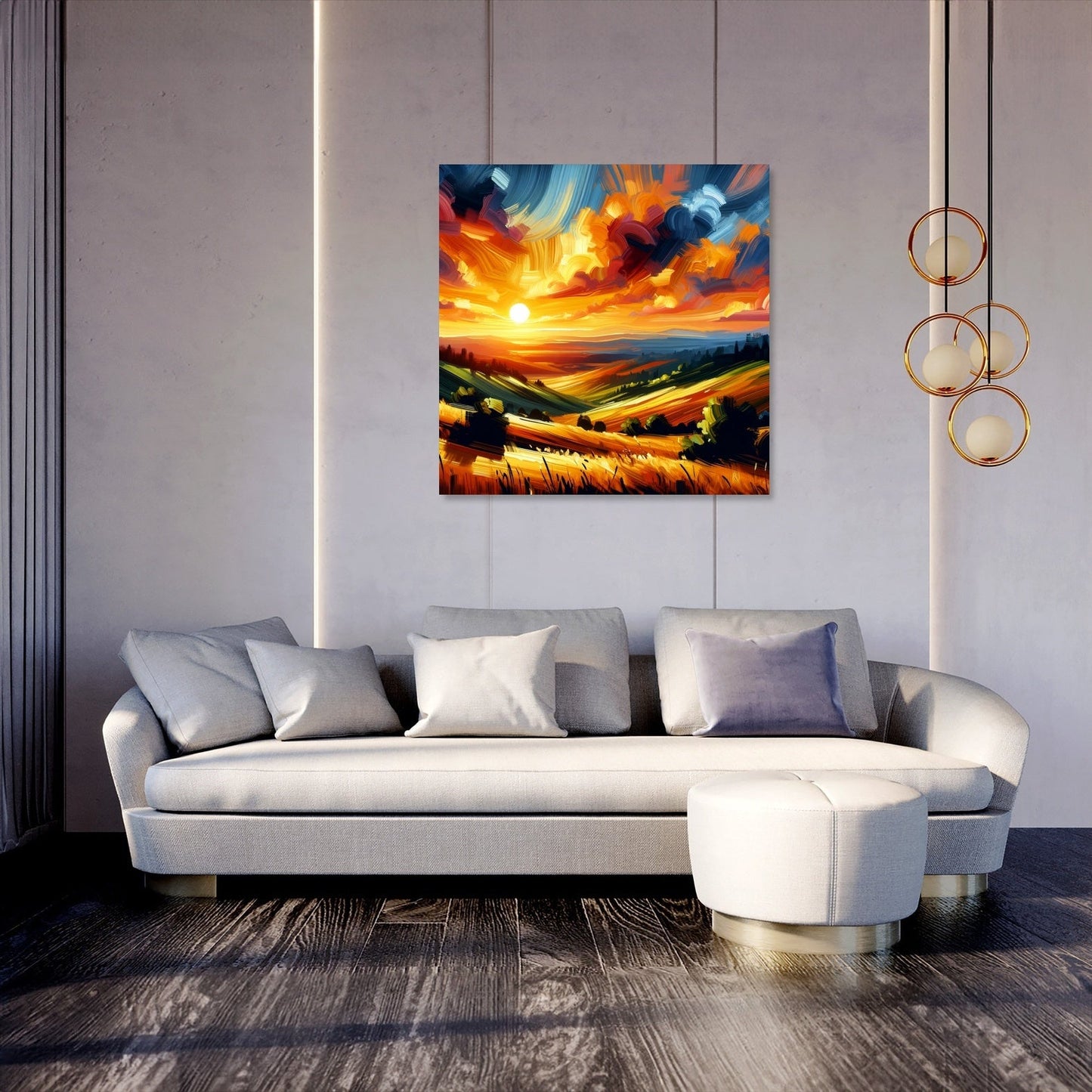 Radiant Sunset Hills Canvas