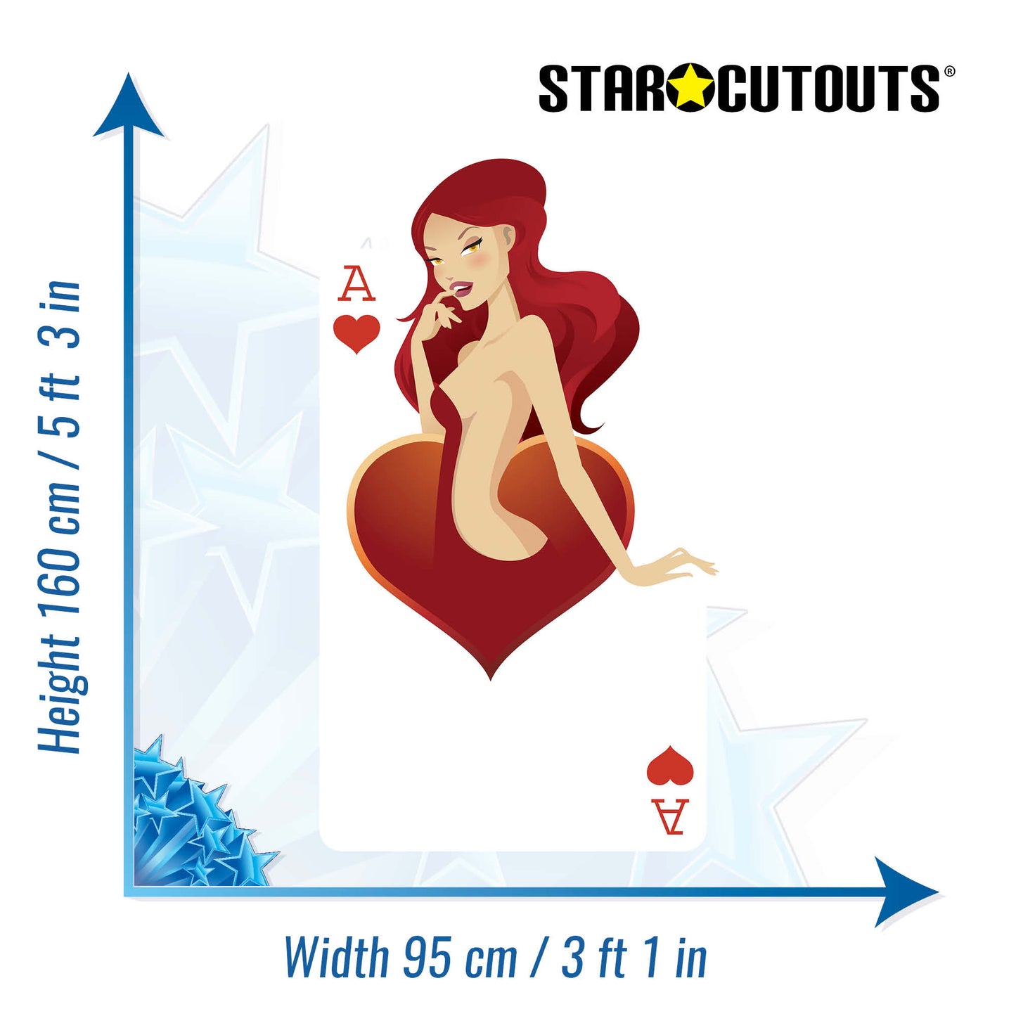SC019 Hearts Babe Cardboard Cut Out Height 160cm