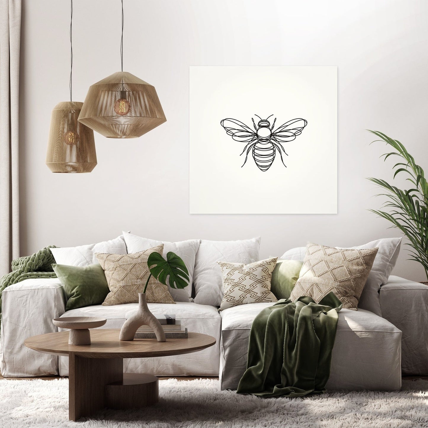 Bee in Monochrome Canvas