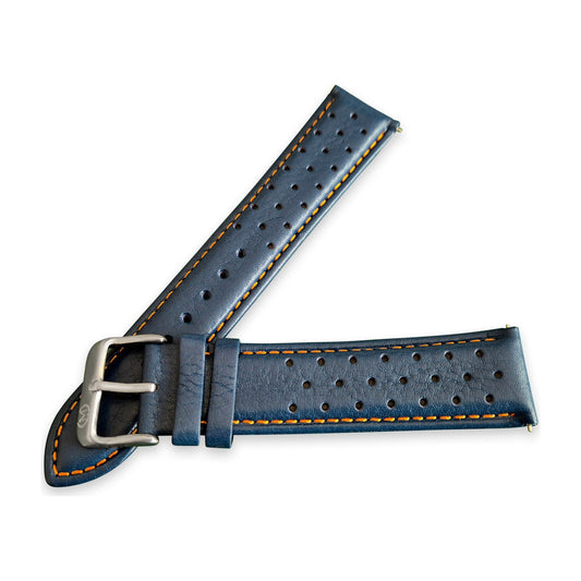Blue And Orange Leather Rally Watch Strap