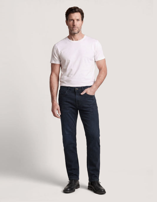 Blue Black Traveller Jeans - Secure Button Down Back Pocket