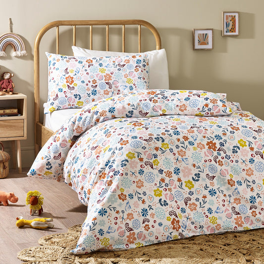 Floral Organic Cotton Duvet Cover & Pillowcase